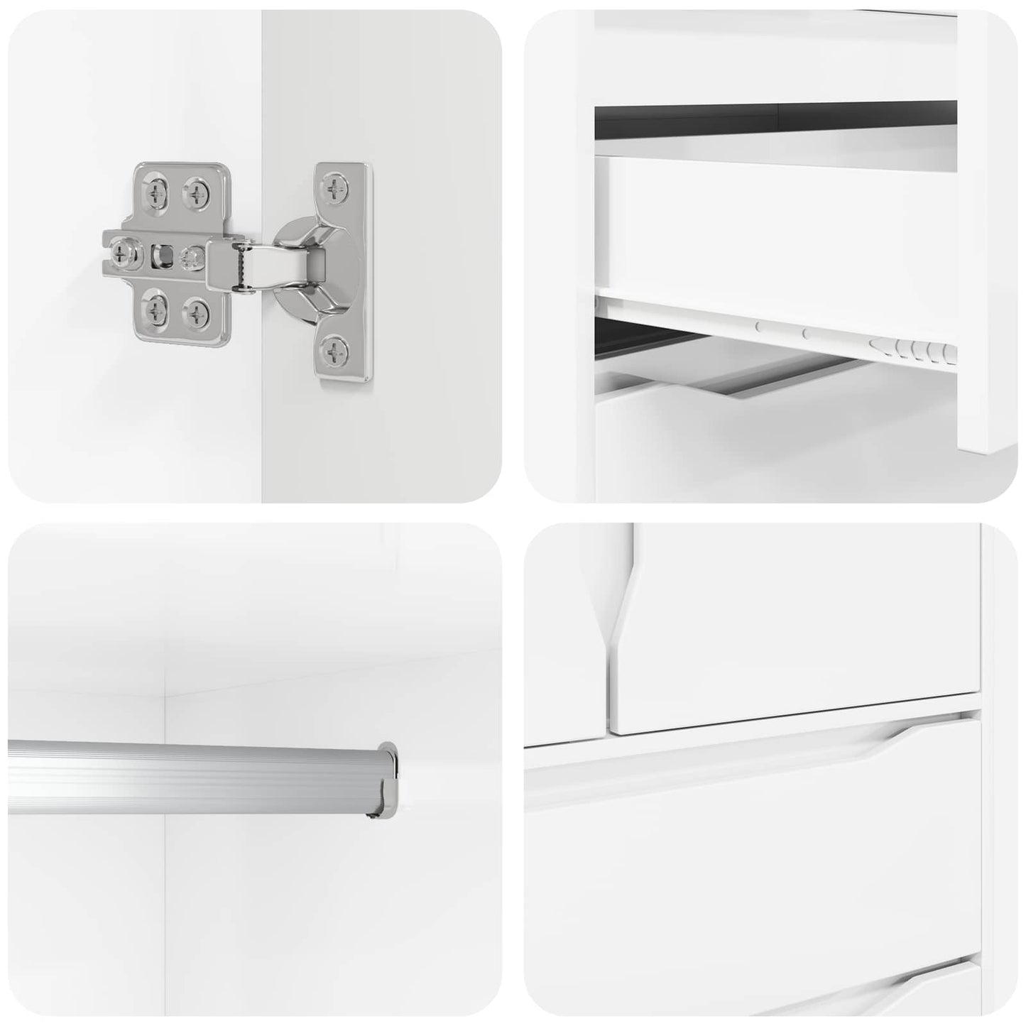 Guardaroba con cassetto Bianco Lucido 79,5 x 49 x 156 cm | homemem39