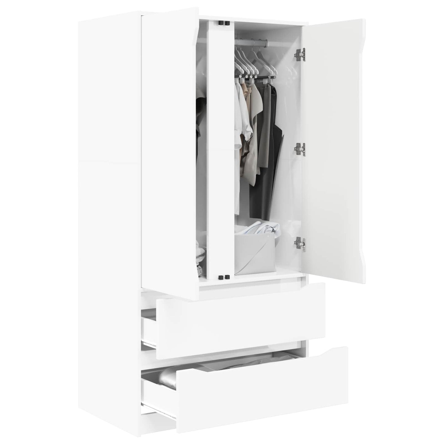 Guardaroba con cassetto Bianco Lucido 79,5 x 49 x 156 cm | homemem39