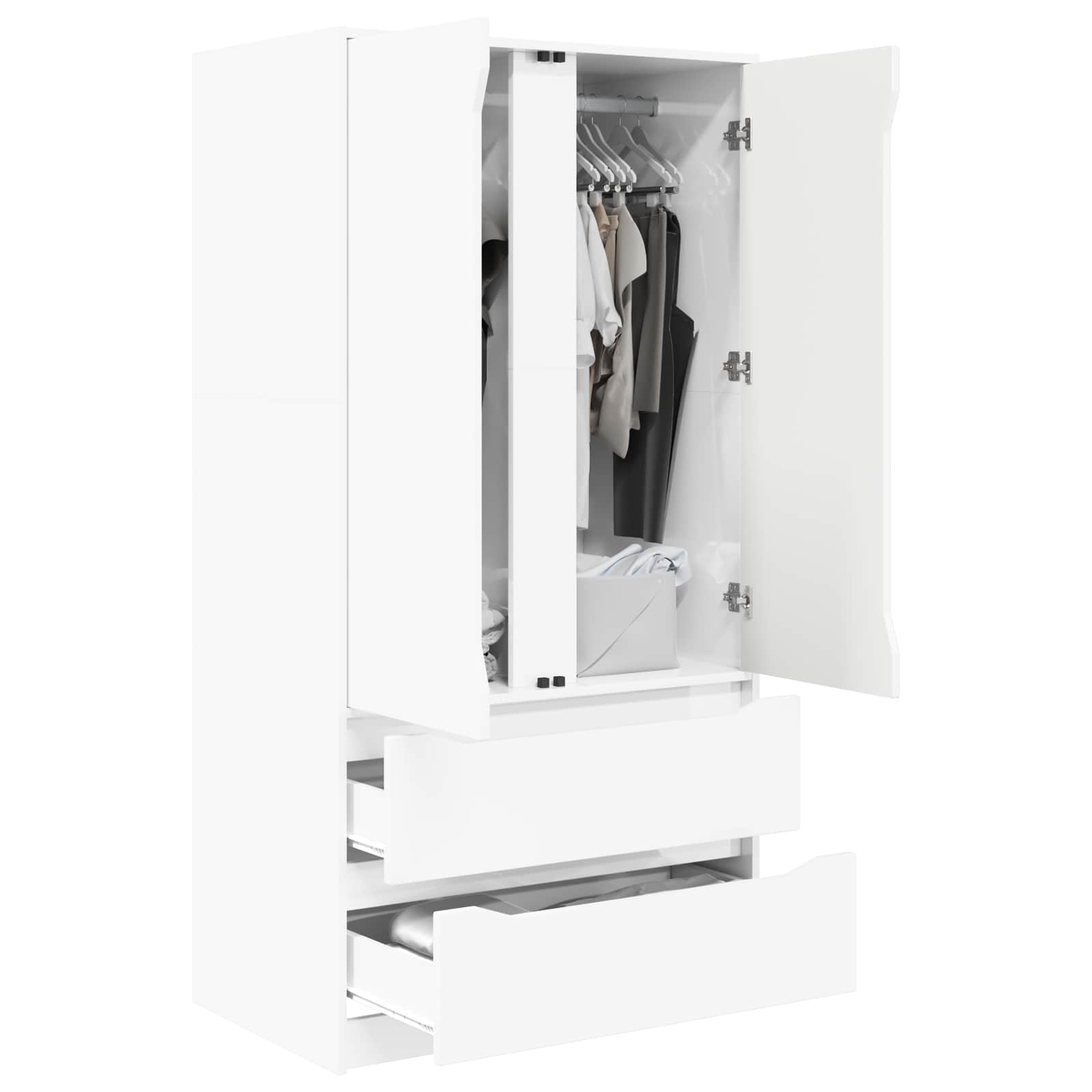 Guardaroba con cassetto Bianco Lucido 79,5 x 49 x 156 cm | homemem39