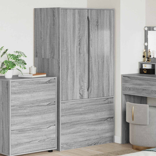 Guardaroba con cassetto Sonoma grigia 79,5 x 49 x 156 cm | homemem39