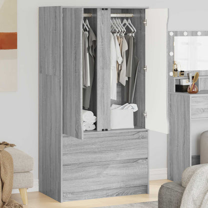 Guardaroba con cassetto Sonoma grigia 79,5 x 49 x 156 cm | homemem39