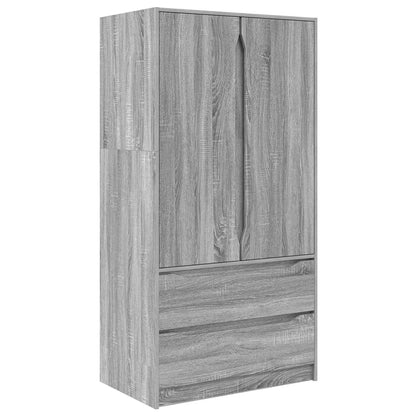 Guardaroba con cassetto Sonoma grigia 79,5 x 49 x 156 cm | homemem39