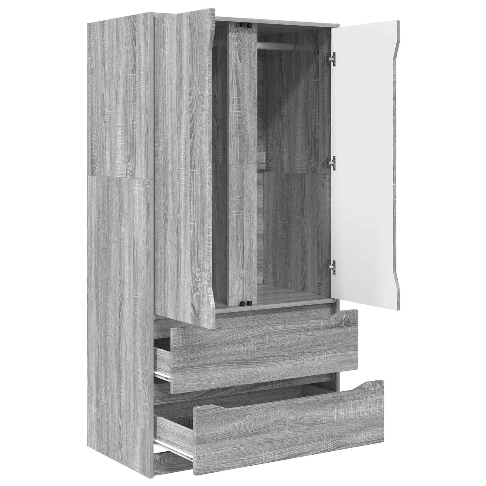 Guardaroba con cassetto Sonoma grigia 79,5 x 49 x 156 cm | homemem39