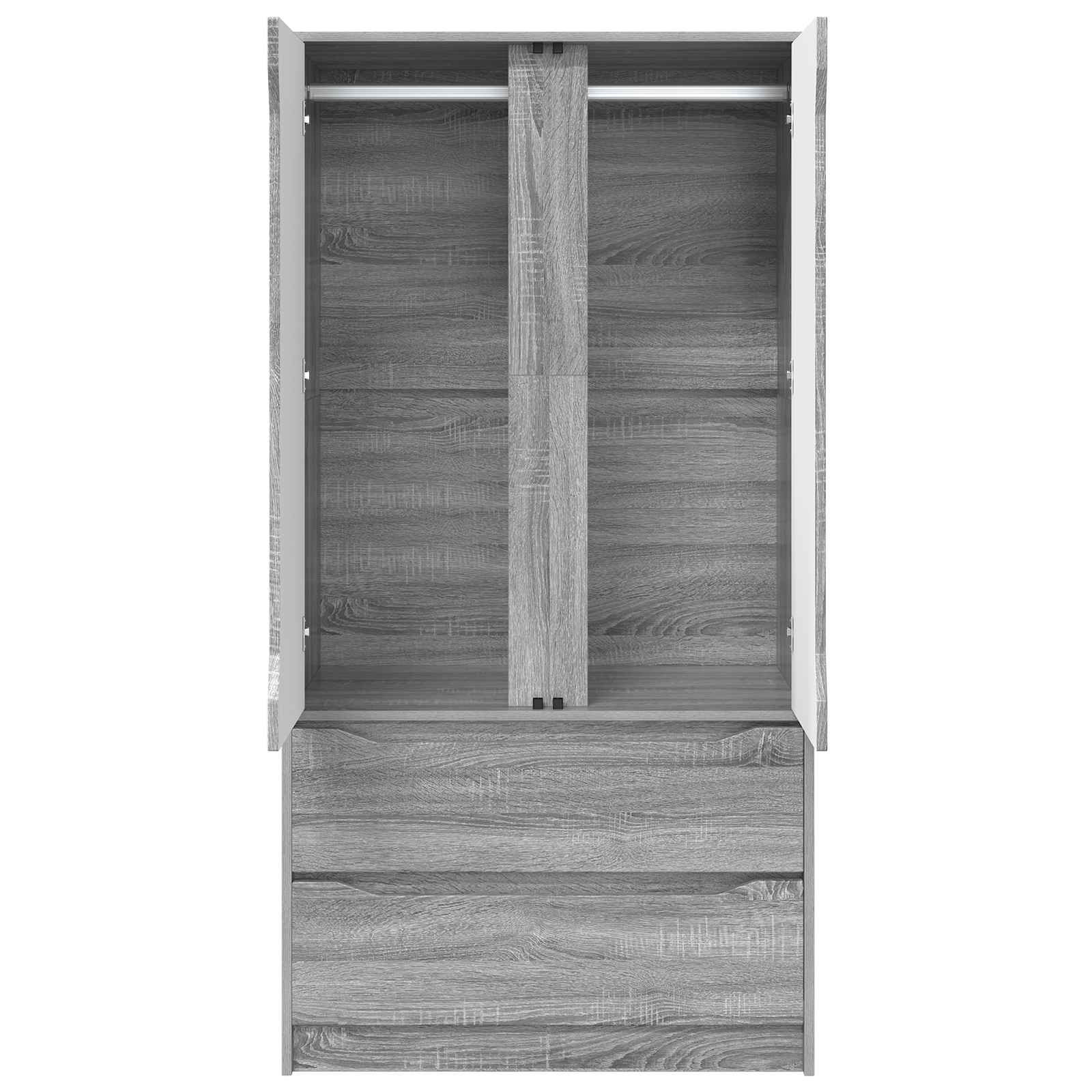 Guardaroba con cassetto Sonoma grigia 79,5 x 49 x 156 cm | homemem39