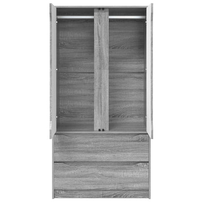 Guardaroba con cassetto Sonoma grigia 79,5 x 49 x 156 cm | homemem39