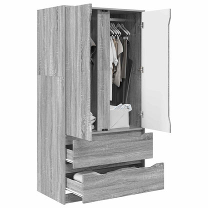 Guardaroba con cassetto Sonoma grigia 79,5 x 49 x 156 cm | homemem39