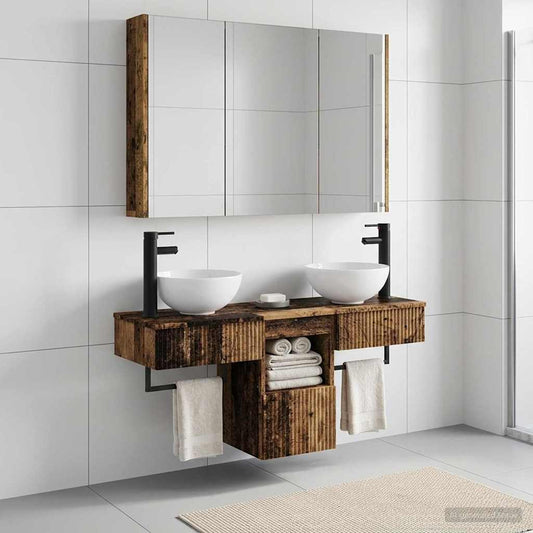 Set di Armadi da Bagno 4 pz Legno antico Legno ingegnerizzato | homemem39
