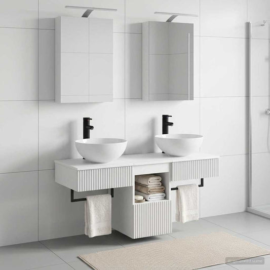 Set di Armadi da Bagno 5 pz Bianco Legno ingegnerizzato | homemem39