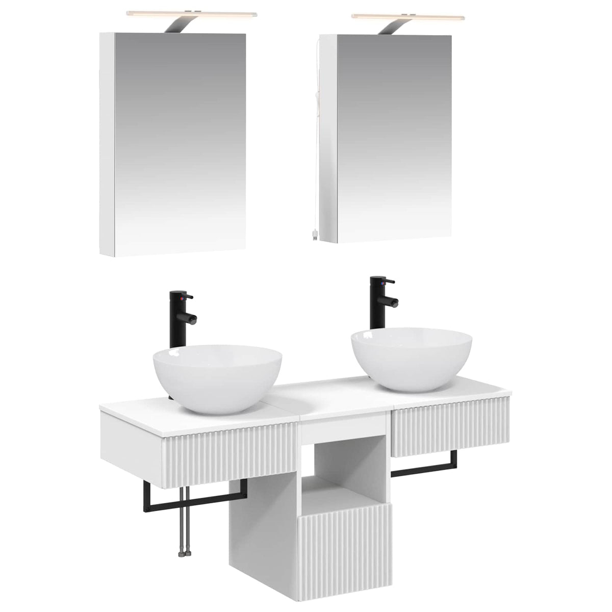 Set di Armadi da Bagno 5 pz Bianco Legno ingegnerizzato | homemem39