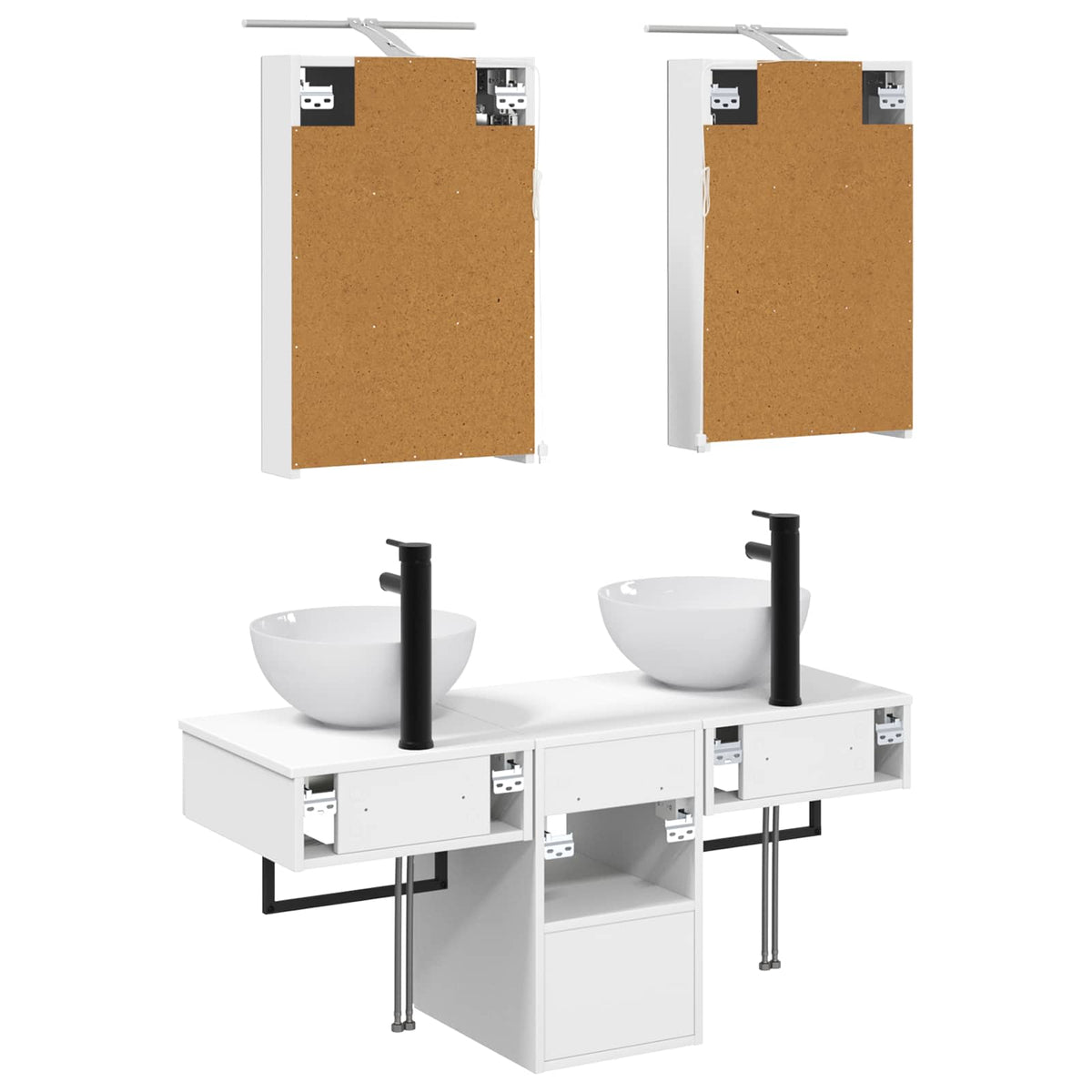 Set di Armadi da Bagno 5 pz Bianco Legno ingegnerizzato | homemem39