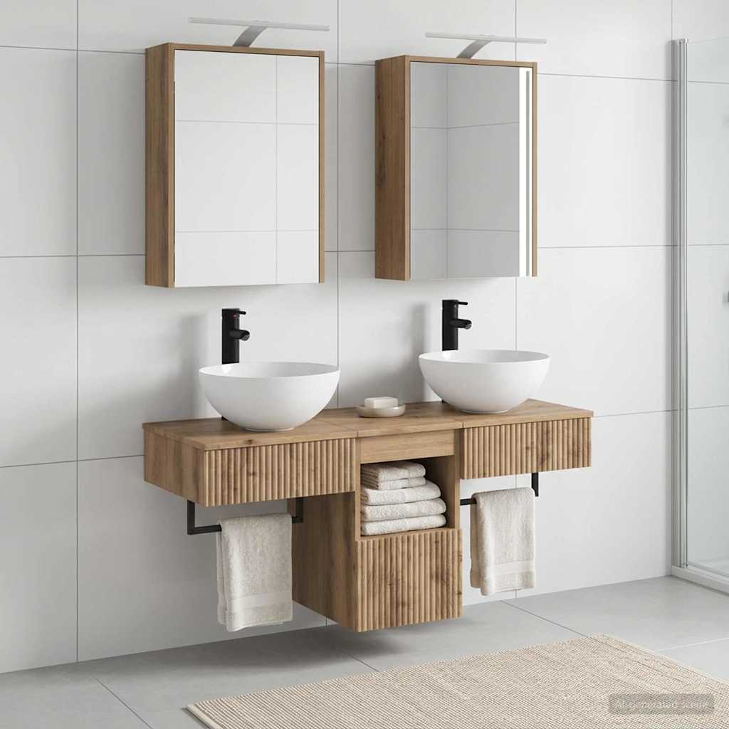 Set di Armadi da Bagno 5 pz Rovere Artigianale | homemem39