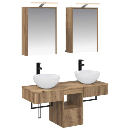 Set di Armadi da Bagno 5 pz Rovere Artigianale | homemem39