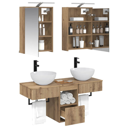 Set di Armadi da Bagno 5 pz Rovere Artigianale | homemem39
