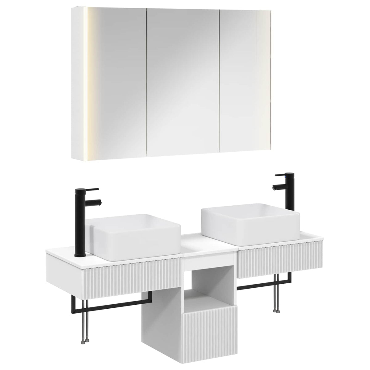 Set di Armadi da Bagno 4 pz Bianco Legno ingegnerizzato | homemem39