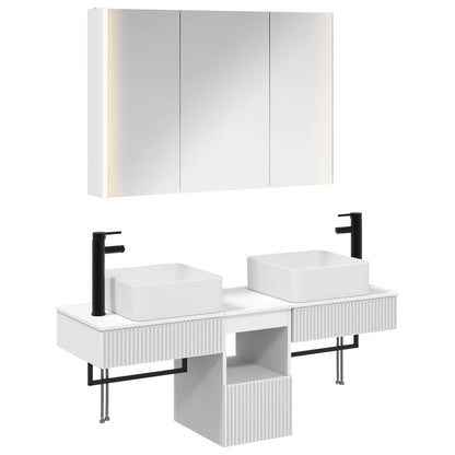Set di Armadi da Bagno 4 pz Bianco Legno ingegnerizzato | homemem39
