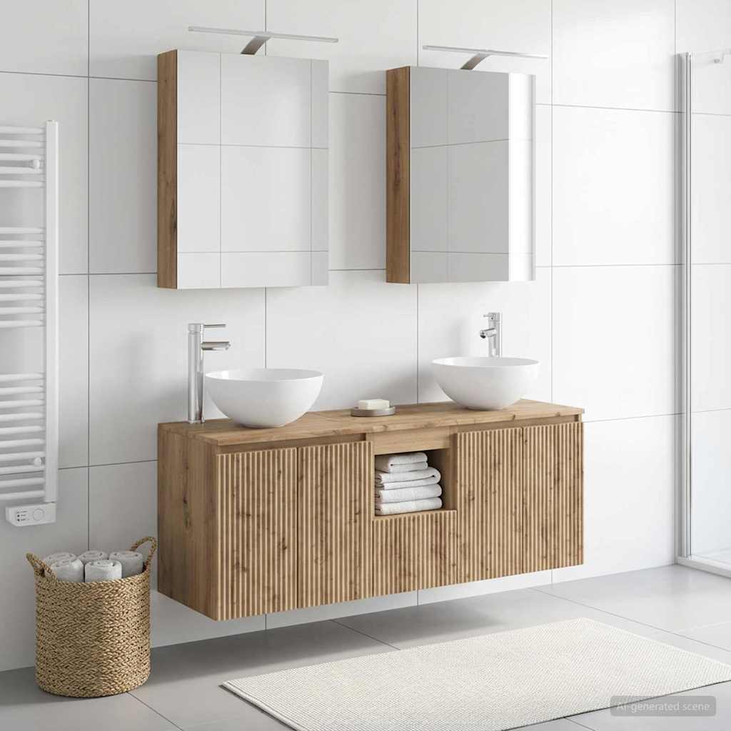 Set di Armadi da Bagno 5 pz Rovere Artigianale | homemem39