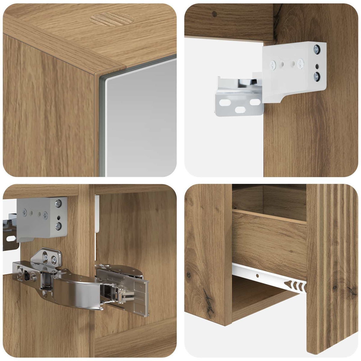 Set di Armadi da Bagno 4 pz Rovere Artigianale | homemem39