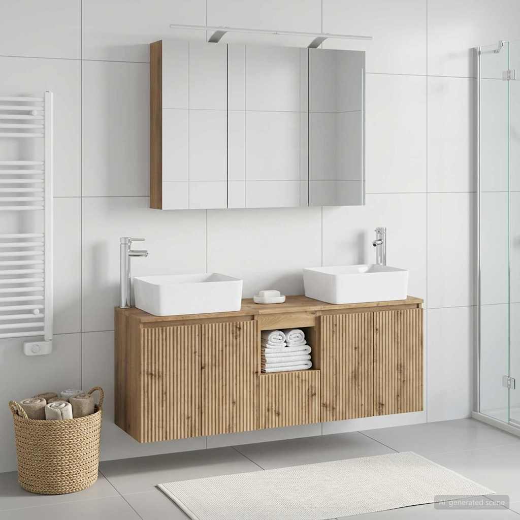 Set di Armadi da Bagno 4 pz Rovere Artigianale | homemem39