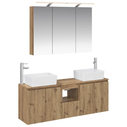 Set di Armadi da Bagno 4 pz Rovere Artigianale | homemem39