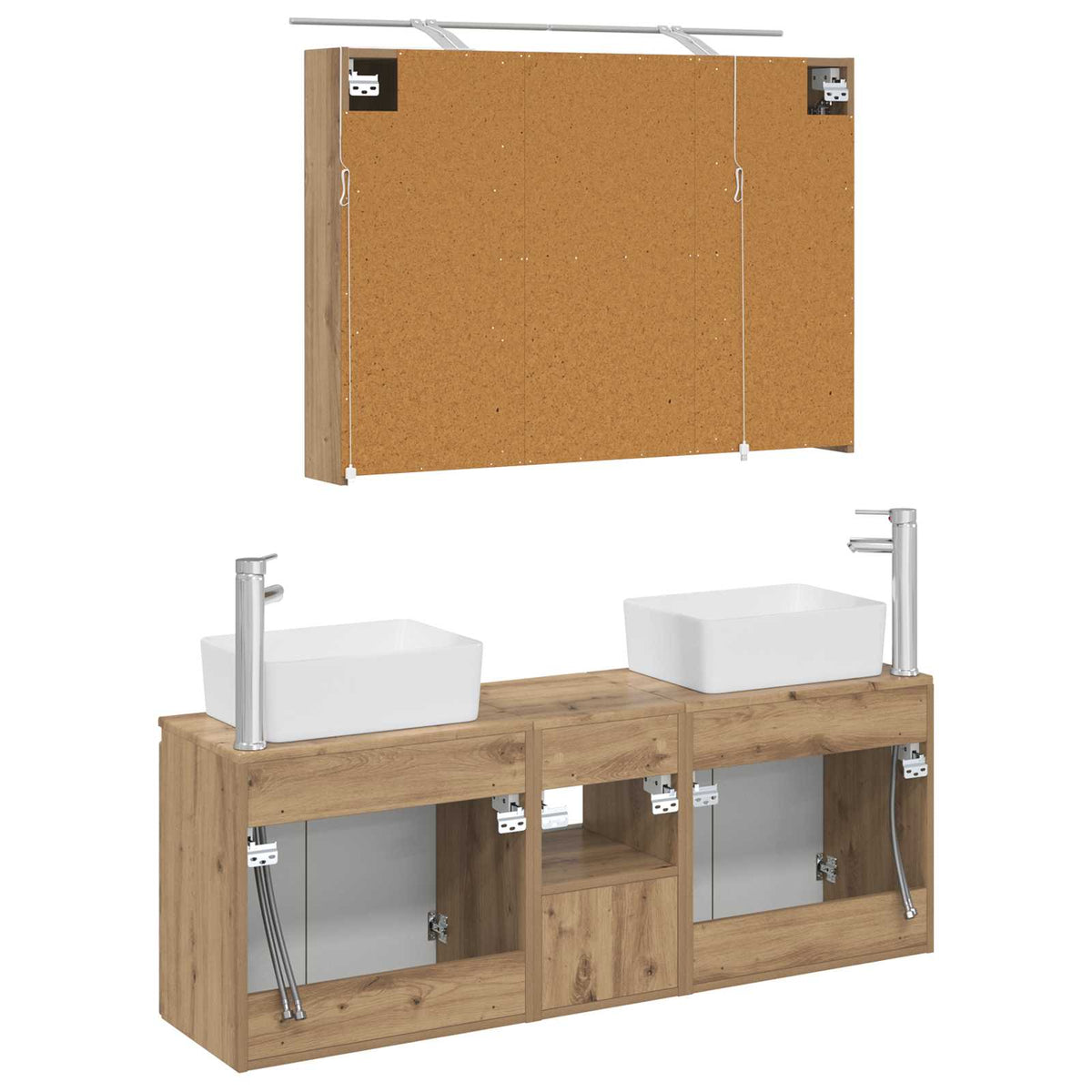 Set di Armadi da Bagno 4 pz Rovere Artigianale | homemem39
