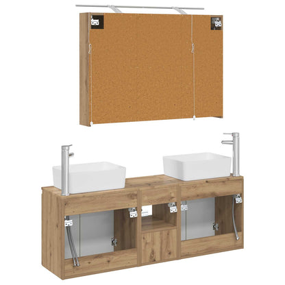Set di Armadi da Bagno 4 pz Rovere Artigianale | homemem39