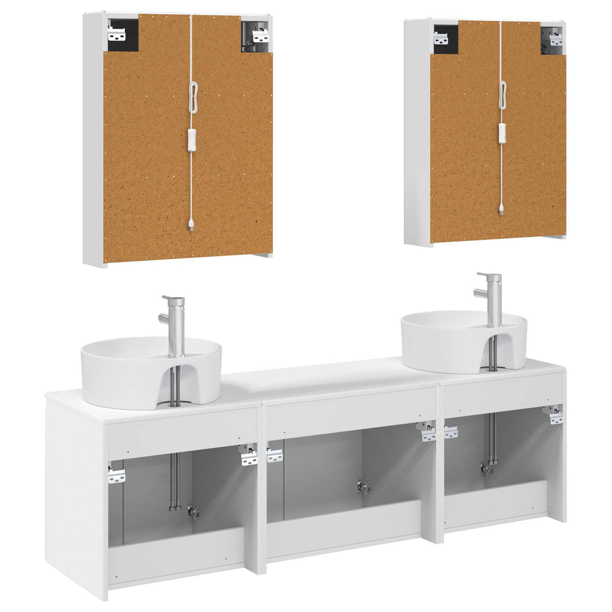 Set di Armadi da Bagno 5 pz Bianco Legno ingegnerizzato | homemem39