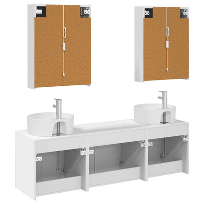 Set di Armadi da Bagno 5 pz Bianco Legno ingegnerizzato | homemem39