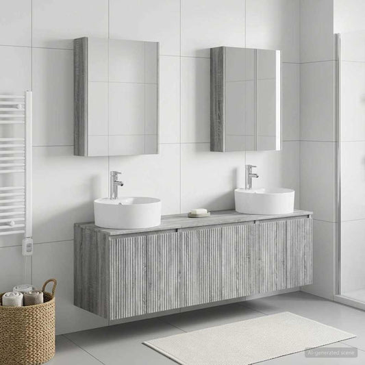 Set di Armadi da Bagno 5 pz Sonoma grigio Legno ingegnerizzato