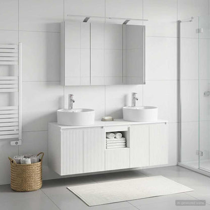 Set di Armadi da Bagno 4 pz Bianco Legno ingegnerizzato | homemem39