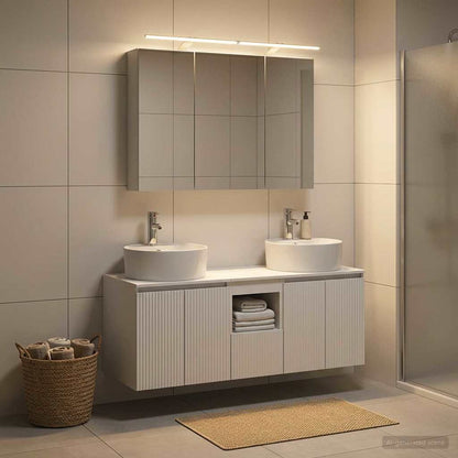 Set di Armadi da Bagno 4 pz Bianco Legno ingegnerizzato | homemem39