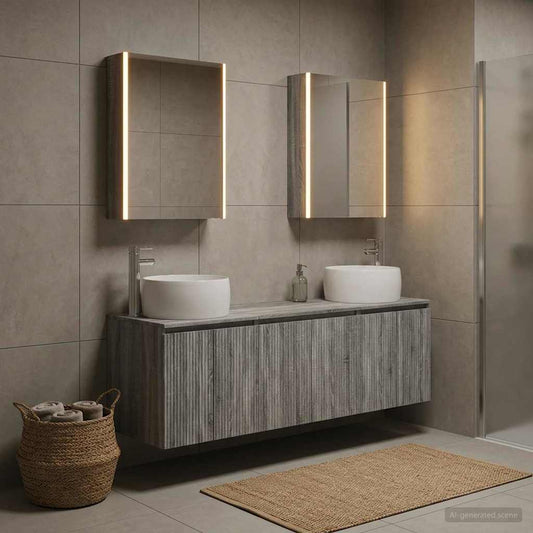 Set di Armadi da Bagno 5 pz Sonoma grigio Legno ingegnerizzato