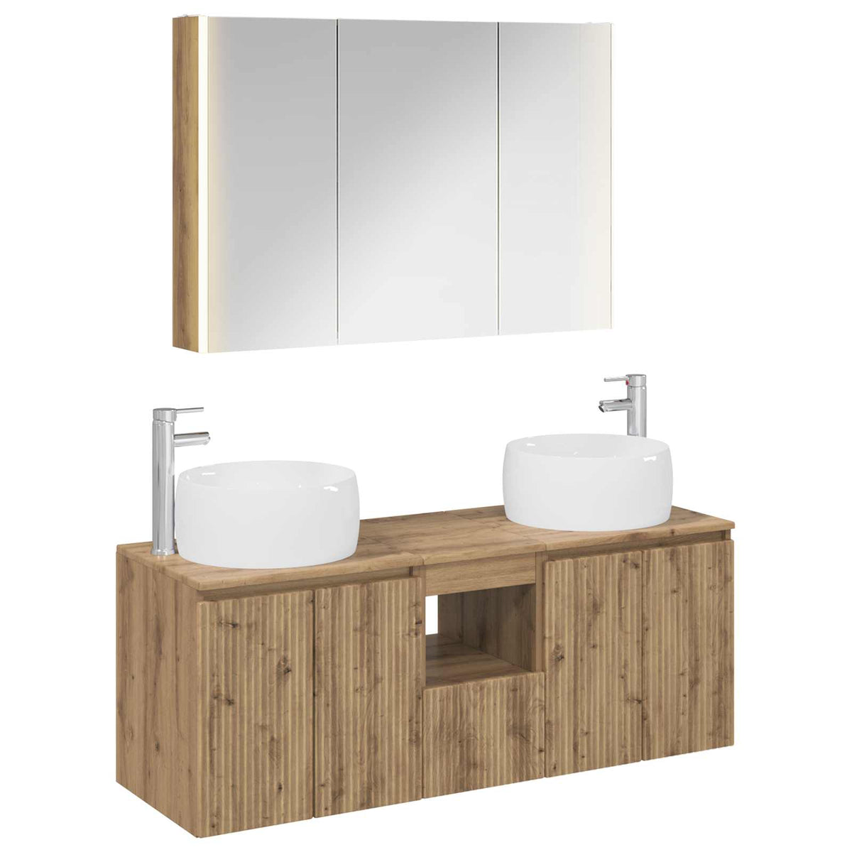 Set di Armadi da Bagno 4 pz Rovere Artigianale | homemem39