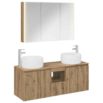 Set di Armadi da Bagno 4 pz Rovere Artigianale | homemem39