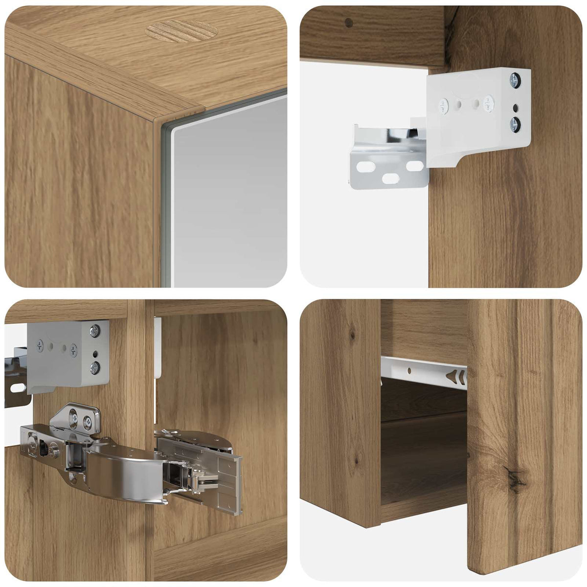 Set di Armadi da Bagno 5 pz Rovere Artigianale | homemem39