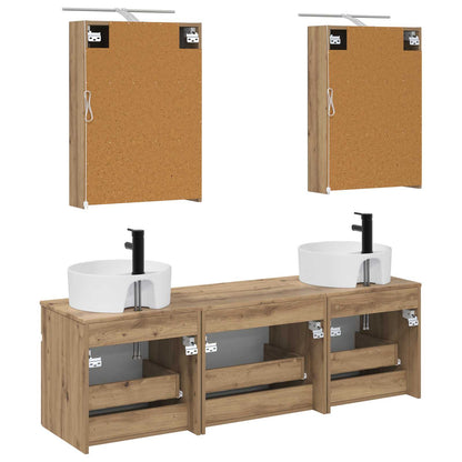 Set di Armadi da Bagno 5 pz Rovere Artigianale | homemem39