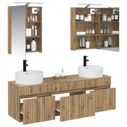 Set di Armadi da Bagno 5 pz Rovere Artigianale | homemem39