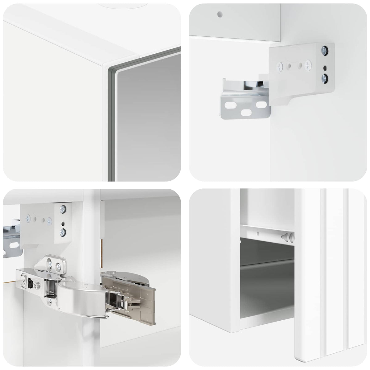 Set di Armadi da Bagno 4 pz Bianco Legno ingegnerizzato | homemem39