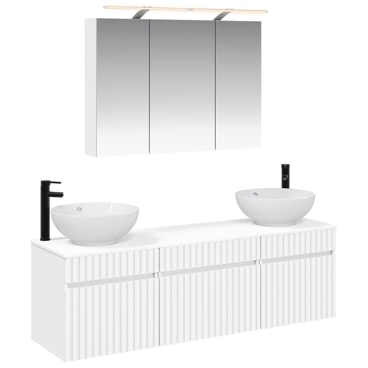 Set di Armadi da Bagno 4 pz Bianco Legno ingegnerizzato | homemem39
