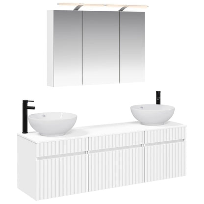 Set di Armadi da Bagno 4 pz Bianco Legno ingegnerizzato | homemem39