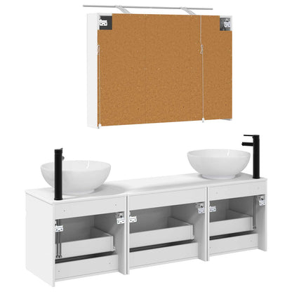 Set di Armadi da Bagno 4 pz Bianco Legno ingegnerizzato | homemem39