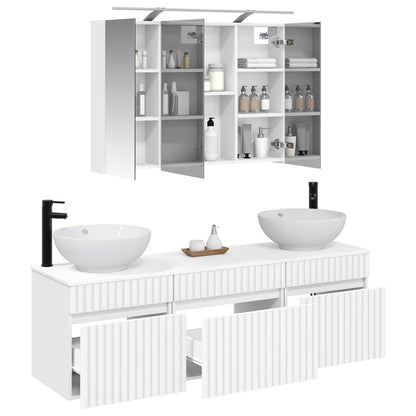 Set di Armadi da Bagno 4 pz Bianco Legno ingegnerizzato | homemem39