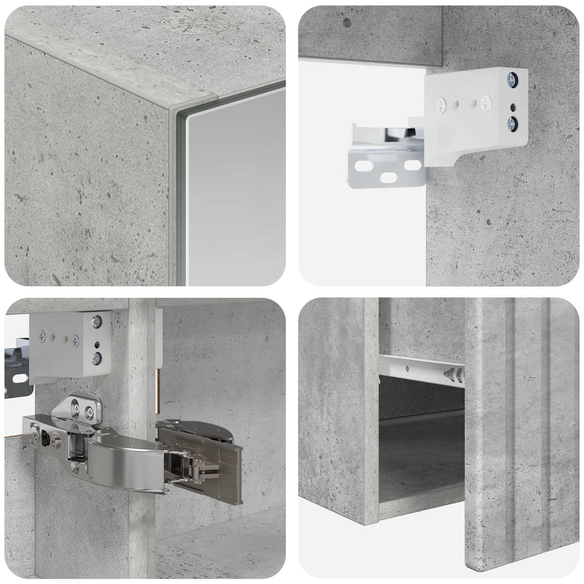 Set di Armadi da Bagno 5 pz Grigio Cemento Legno ingegnerizzato | homemem39