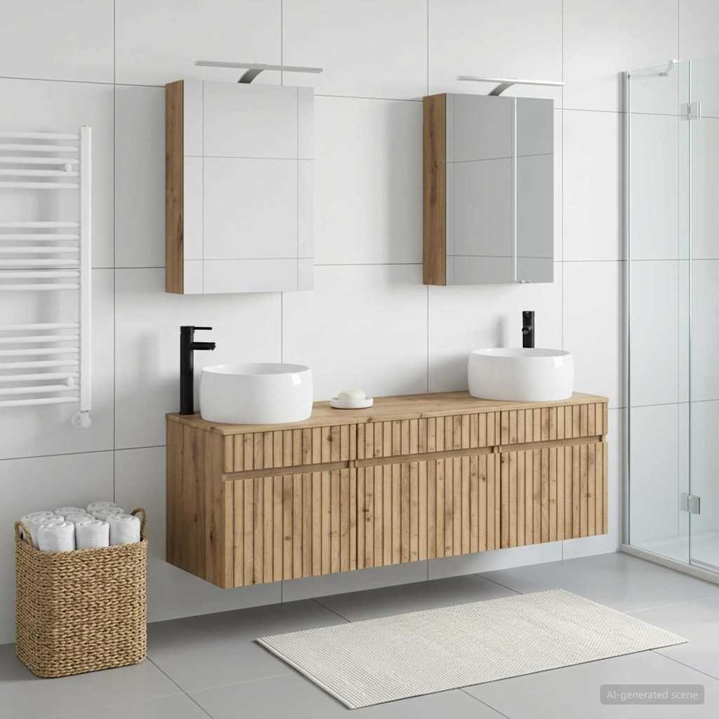 Set di Armadi da Bagno 5 pz Rovere Artigianale | homemem39