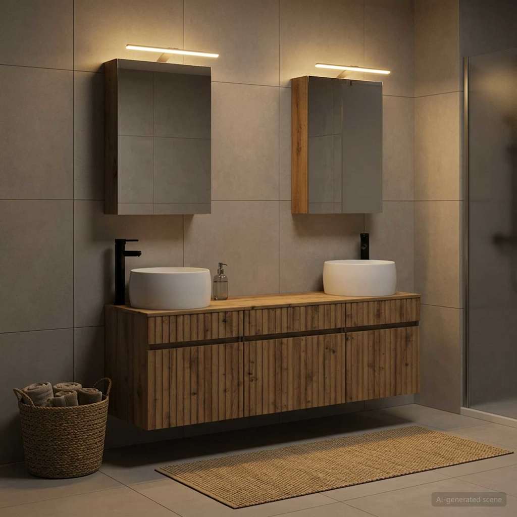 Set di Armadi da Bagno 5 pz Rovere Artigianale | homemem39