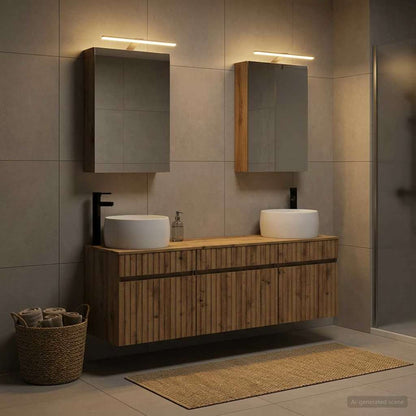 Set di Armadi da Bagno 5 pz Rovere Artigianale | homemem39