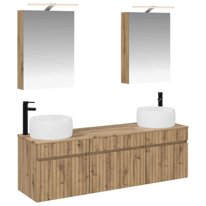 Set di Armadi da Bagno 5 pz Rovere Artigianale | homemem39