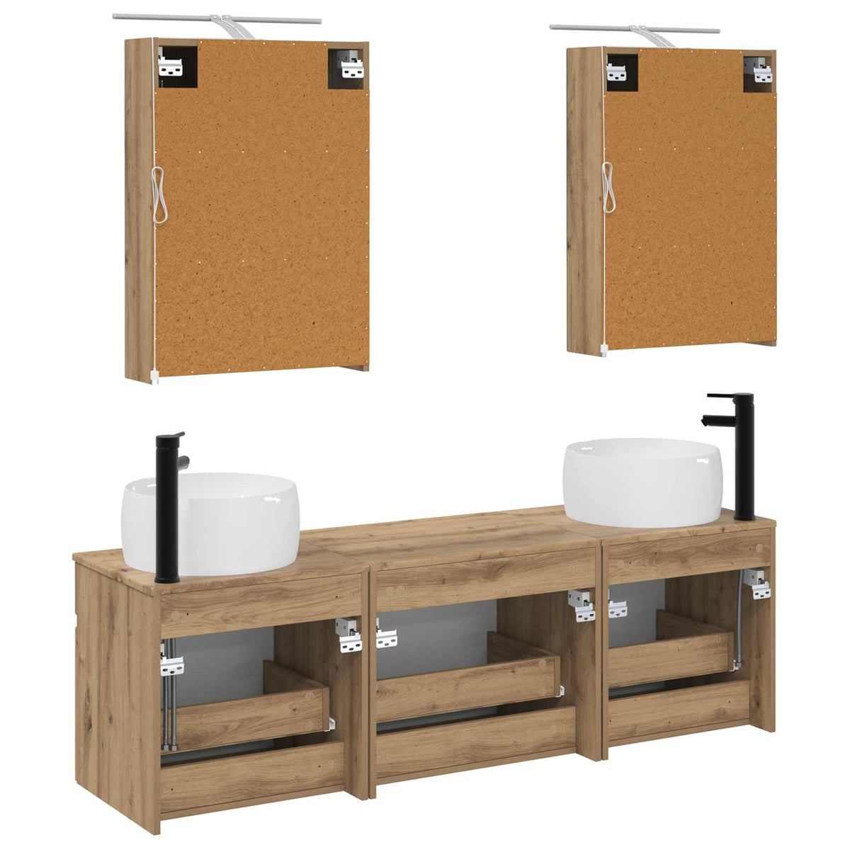 Set di Armadi da Bagno 5 pz Rovere Artigianale | homemem39