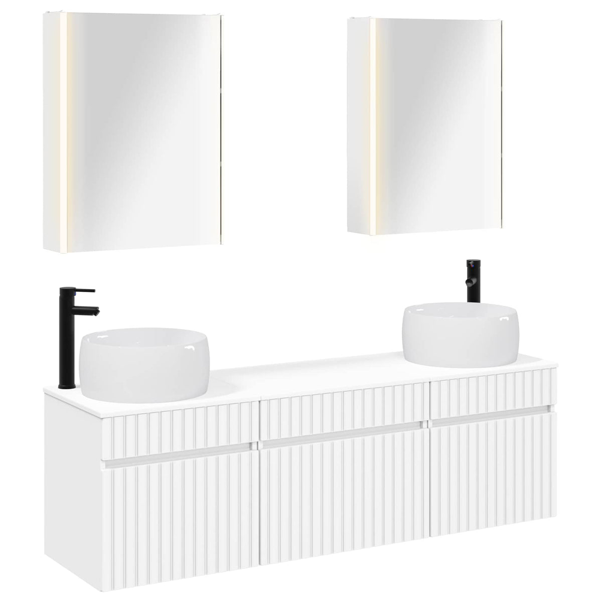 Set di Armadi da Bagno 5 pz Bianco Legno ingegnerizzato | homemem39
