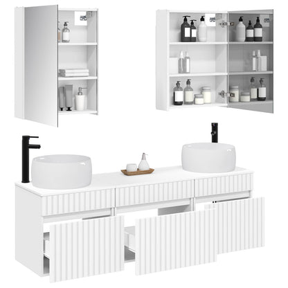 Set di Armadi da Bagno 5 pz Bianco Legno ingegnerizzato | homemem39