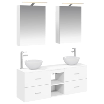 Set di Armadi da Bagno 5 pz Bianco Legno ingegnerizzato | homemem39